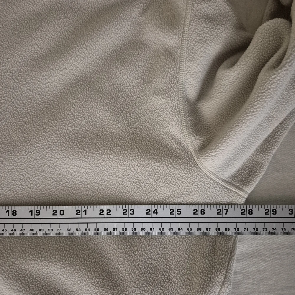 Lululemon Mens XL Cream Oversized-Fit Fleece Size Large Black 1/2 Zip LM3DTCS‎